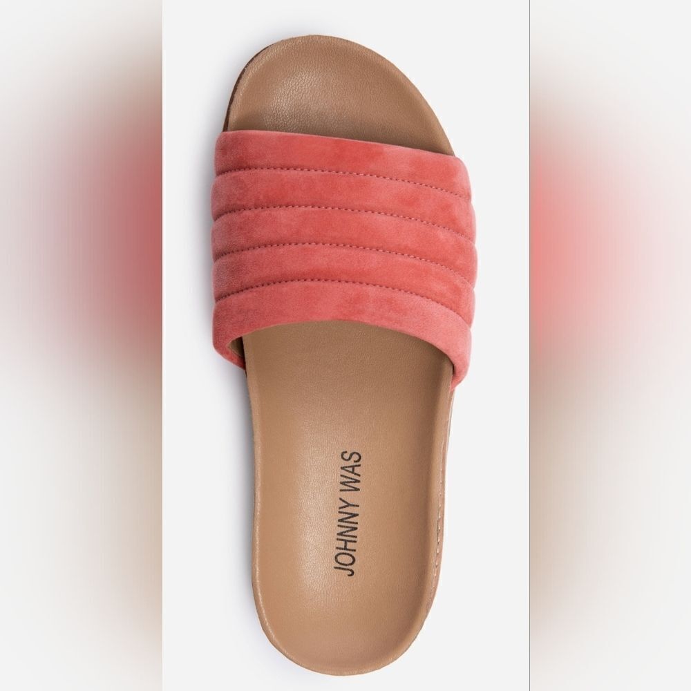 New 10 Johnny Was Suede Slides Slip On Leather Sandals Nwt